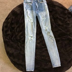 American eagle vintage washed skinny ripped jeans